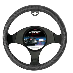 Comparateur de prix : Simoni Racing Couvre-Volant INOX - Eco-Cuir Noir/Aspect Carbone - 37-39cm