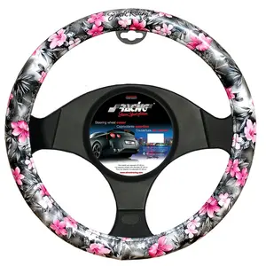 Comparateur de prix : Couvre volant fleur de Simoni Racing - 37-39cm - Noir / Rose SRCVT36