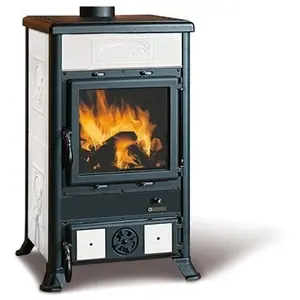 Nordica - Poêle à bois en faïence - la Rossella R1 5.0 9 kW Blanc pas cher