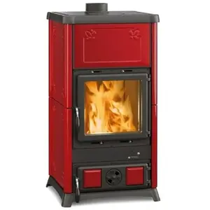 Poêle à bois raccordable en céramique - la Nordica Fedora 8.3 kW Bordeaux pas cher