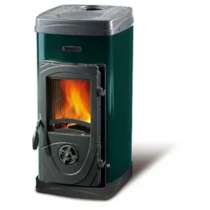 Poêle à Bois Nordica Super Junior Panoramique 5 Kw Vert Mod.7111072Vendu paramazon