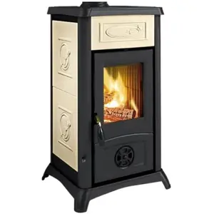 Poêle à Bois La Nordica 3005102 Gemma Lean Ceramica Panna pas cher