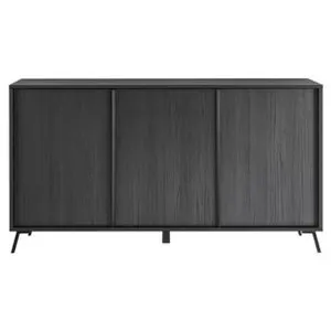 CALICOSY Buffet 3 portes - L156 cm - 156 cm X 40 cm X 84 cm - CITY Noir pas cher