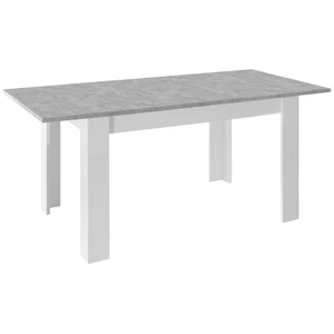 3S. x Home Table de repas 137 + 48cm beton et blanc