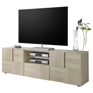 BOBOCHIC Calicosy - Meuble TV 2 Portes 1 Tiroir L181 cm - Dama - Chêne clair TU