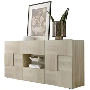 BOBOCHIC Buffet - MILANO - 2 portes - 2 tiroirs - Chêne Samoa 181 x 42 x 84 cmVendu par3suisses
