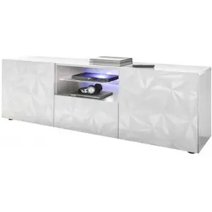 Comparateur de prix : Subleem Meuble TV - Blanc Laqué brillant - L 181 x P 43 x H 57cm - PARIGI