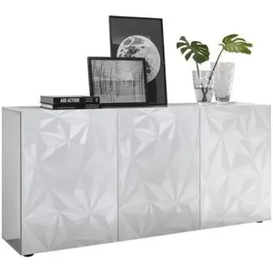 Comparateur de prix : Subleem 3S. x Home Buffet 3 portes PRISMA laqué blanc brillant