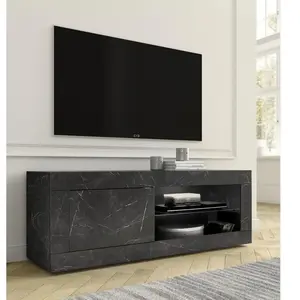 HOMEMANIA CALICOSY - Petit meuble TV 1 porte sans éclairage Initial - L140 cm pas cher