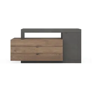 VENTE-UNIQUE Buffet avec 1 porte, 3 tiroirs et 1 niche - Naturel et anthracite - RUSELO pas cher