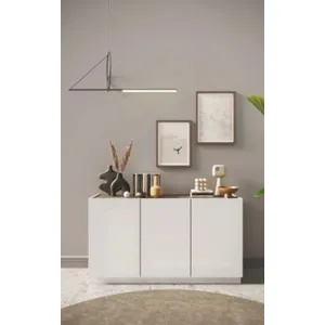 CALICOSY Buffet 3 portes - L155 cm - 155 cm X 40 cm X 87 cm - UTOPIA - Bois foncé pas cher