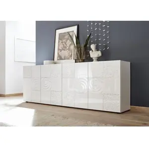 Comparateur de prix : 3S. x Home Buffet 4 portes MIRO laqué blanc brillant