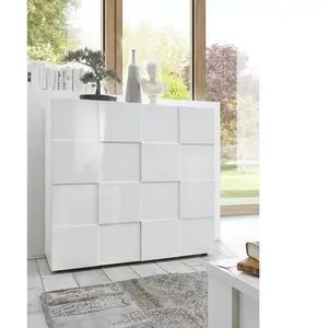 Comparateur de prix : BOBOCHIC Unbekannt Vente-Unique - Buffet Haut Calisto - 2 Portes - Blanc laqué
