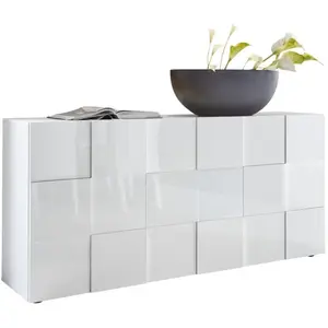 Comparateur de prix : Subleem Buffet 3 Portes - Blanc Laque brillant - L181xP42xH84 cm - MILANO TU
