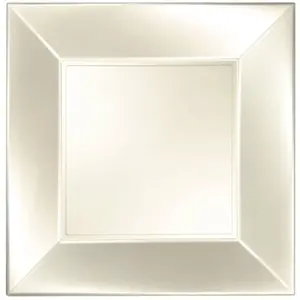 Comparateur de prix : Paquet de 8 Assiettes PLASTIQUE rigide 23 cm Carré, Blanc PERLé