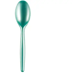 Comparateur de prix : Sachet 20 Cuillères easy 18,5cm plastique, Vert Tiffany perlé