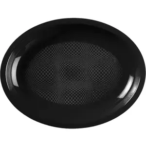 Assiette Ovale Noire - 25.5x19cm - lot de 25