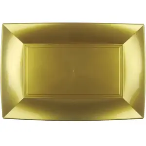 Assiette rectangle Or 29x18cm - Lot de 12