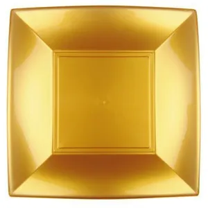 GOLD PLAST 8 assiettes à dessert réutilisable 18cm or - chalayer 006805200000090