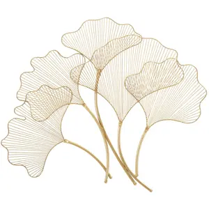 Mauro Ferretti - Panneau mural Glam Feuille  doré - 68x79x5 cm T.U pas cher