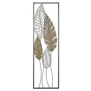 Mauro Ferretti - Décoration murale Feuille B doré/argenté - 99.5x30.5x2.5 cm T.U pas cher