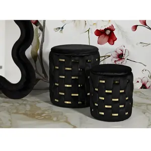 Comparateur de prix : Pouf avec rangement Mauro Ferretti Shanty (x2) 37x42-28x35 cm