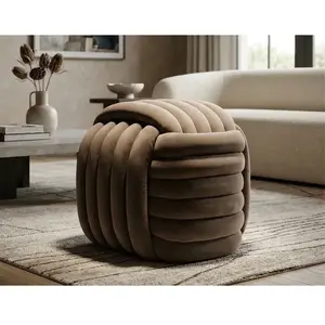 Comparateur de prix : MAURO FERRETTI Pouf en tissu softy 45 x 45 x 45 cm gris