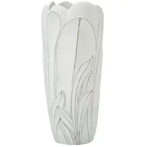 Comparateur de prix : Mauro Ferretti Vase en résine blanche Ø 30,5x69 cm. cm