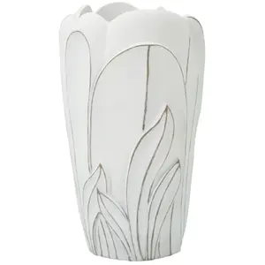 Comparateur de prix : Mauro Ferretti Vase en résine blanche Ø 29x48 cm. cm