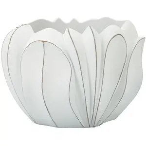 MAURO FERRETTI Cache-pot en résine blanche ø 34,5x23,5 cm. pas cher