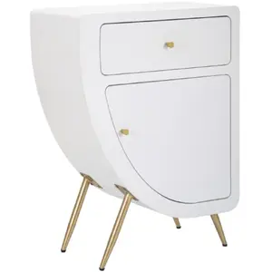 Comparateur de prix : Mauro Ferretti Table de chevet en bois blanc 60x32x79 cm