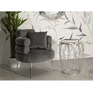 MAURO FERRETTI Petite table en métal argenté ø 47,5x61,5 cm pas cher