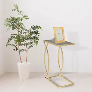 MAURO FERRETTI Table basse en métal doré 45,5x25,5x60 cm