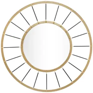 Mauro Ferretti - Miroir mural glam doré/noir - 81x81x6.5 cm T.U