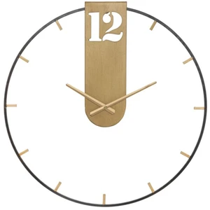 Comparateur de prix : Horloge murale en métal doré ø 60x4,5 cm