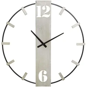 Comparateur de prix : Horloge murale en métal argenté 61x4,5x63 cm