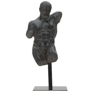 Buste sculpture homme en résine noire Ercole pas cher