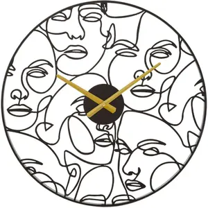 Comparateur de prix : Mauro Ferretti - Horloge murale faces noire - Ø50x3.5 cm T.U