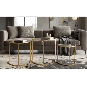 MAURO FERRETTI TABLES BASSES TRIANGLE SET 3 PCS CM Ø pas cher