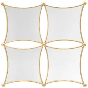 Mauro Ferretti - Miroir mural jalo doré - 68x3.5x68 cm T.U pas cher