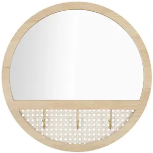 Comparateur de prix : MAURO FERRETTI Miroir mural rond en bois marron ø 50x5 cm