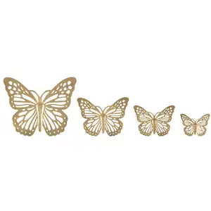 Comparateur de prix : MAURO FERRETTI Lot de 4 panneaux en métal doré 35x29-25x19-20,5x16-16x1 cm
