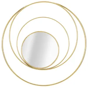 Comparateur de prix : Mauro Ferretti - Miroir mural arc glam doré - Ø 80x3.5 cm T.U
