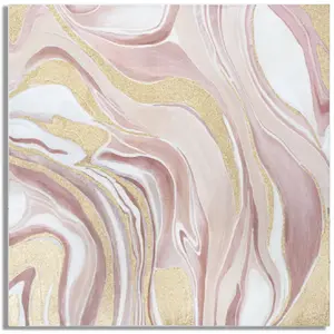 MAURO FERRETTI Tableau abstrait multicolore sur toile 80x2,8x80 cm pas cher