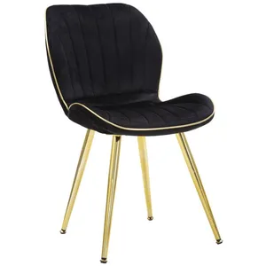 Comparateur de prix : MAURO FERRETTI Chaise en métal doré et tissu Space (Lot de 2) noir et doré.