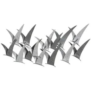 Comparateur de prix : Panneau décoratif 3D en métal argenté mouettes 93x12,7x47,6 cm