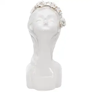 Comparateur de prix : Vase Déco en Porcelaine Young Lady Roses 26cm Blanc
