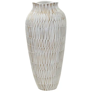 Comparateur de prix : Mauro Ferretti - Vase en résine Sticky doré/blanc - 29x29x56 cm T.U