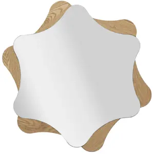 Mauro Ferretti Miroir mural en bois brun en forme d'étoile Ø 80x1 cm pas cher