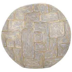 Mauro Ferretti Vase en résine dorée avec lignes abstraites 48x13x44,5 cm